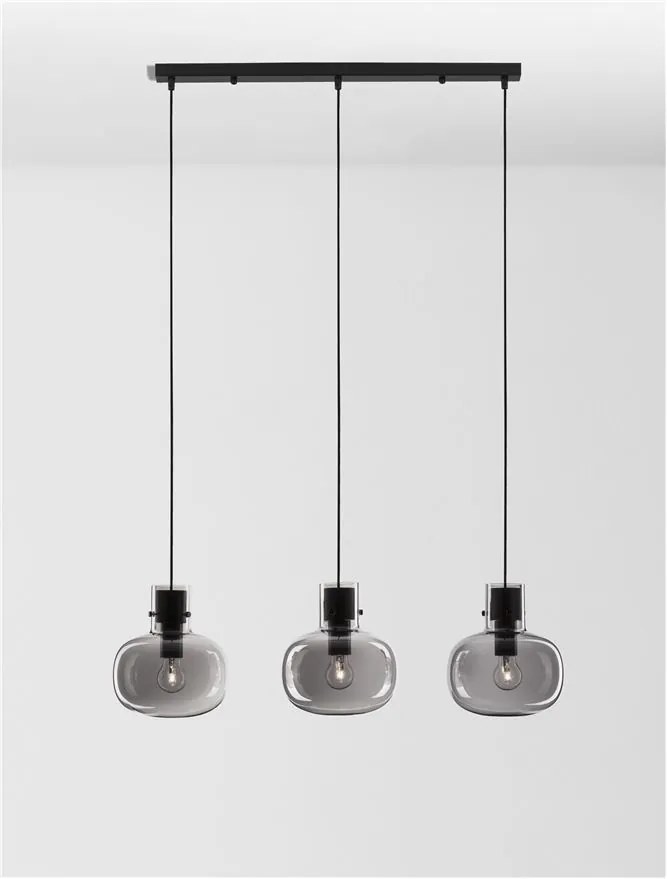 Lustra cu 3 pendule design modern CINZIA fumuriu