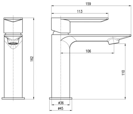 RAV Slezák NL126.0BMAT - Baterie pentru lavoar NIL, 16,2 cm, alb mat