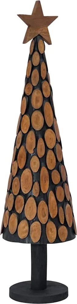 vidaXL Brad de Crăciun cu suport Maro 120 cm Lemn masiv de tec