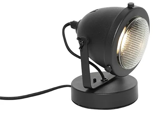 Lampă de masă industrială neagră 18 cm - Emado