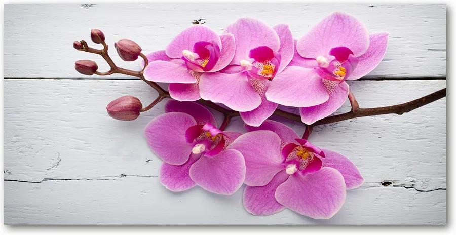 Tablou sticlă Orhideea pe lemn