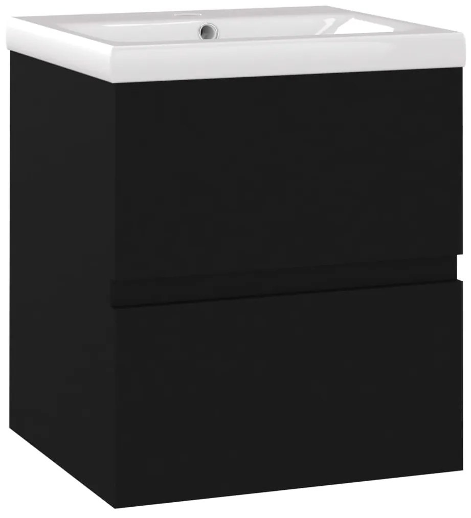 3071532 vidaXL Dulap cu chiuvetă încorporată, negru, lemn prelucrat