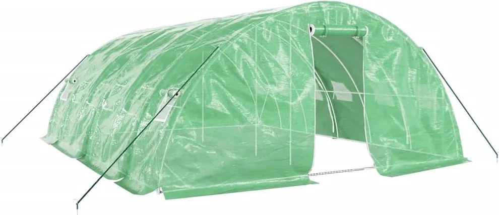 vidaXL Seră cu cadru din oțel, verde, 30 m², 6x5x2,3 m