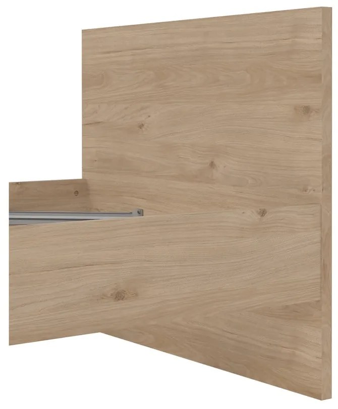 Pat în culoare naturală cu aspect de lemn de stejar 90x190 cm Naia – Tvilum