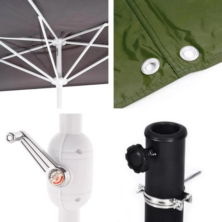 Umbrelă de soare semicircular+accesorii, 265x138x230 cm