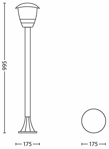 Philips 15383/30/16 - Corp de iluminat exterior MYGARDEN CREEK 1xE27/60W/230V