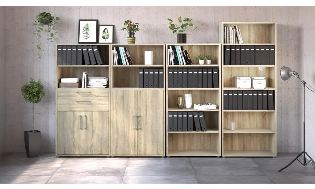 Dulap Modulo 89 x 40 x 186 cm, uși + sertare, stejar sonoma