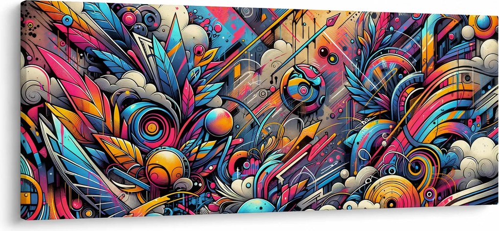 Tablou - Graffiti multicolor (120x50 cm)