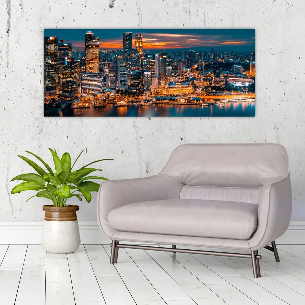 Tablou orașului nocturn (120x50 cm)