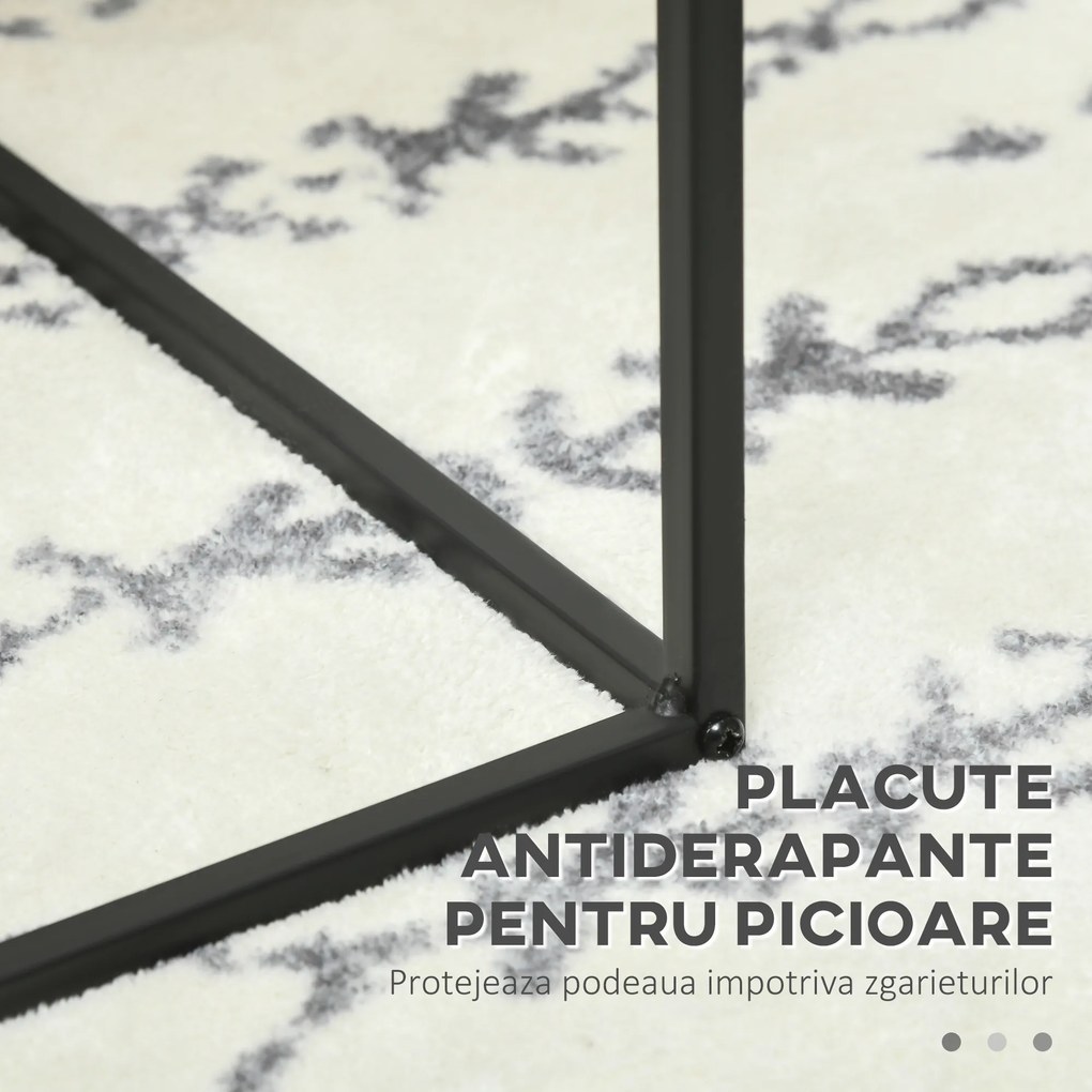 HOMCOM Set de 3 Măsuțe Suprapuse Negre, Mese Laterale Stivuibile pentru Canapea, Design Modern și Versatil | Aosom Romania