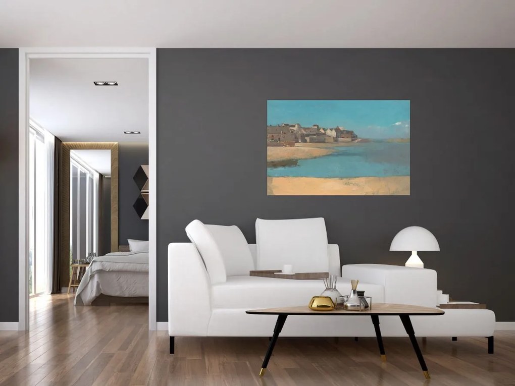 Tablou - Odilon Redon, Village by the Sea in Brittany, reproducere (90x60 cm)