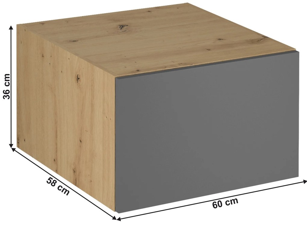 Dulap superior de bucătărie N60 Langari (stejar artisan + gri mat). 1016910