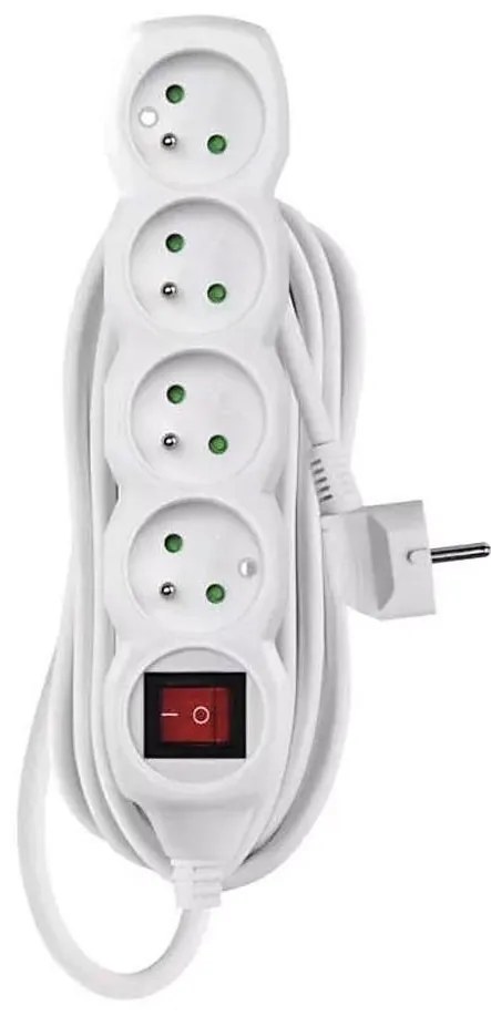 Prelungitor cu întrerupător 4Z 5m alb