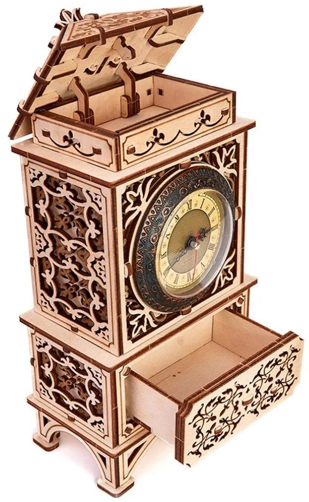 Puzzle 3D mecanic din lemn ceas clasic