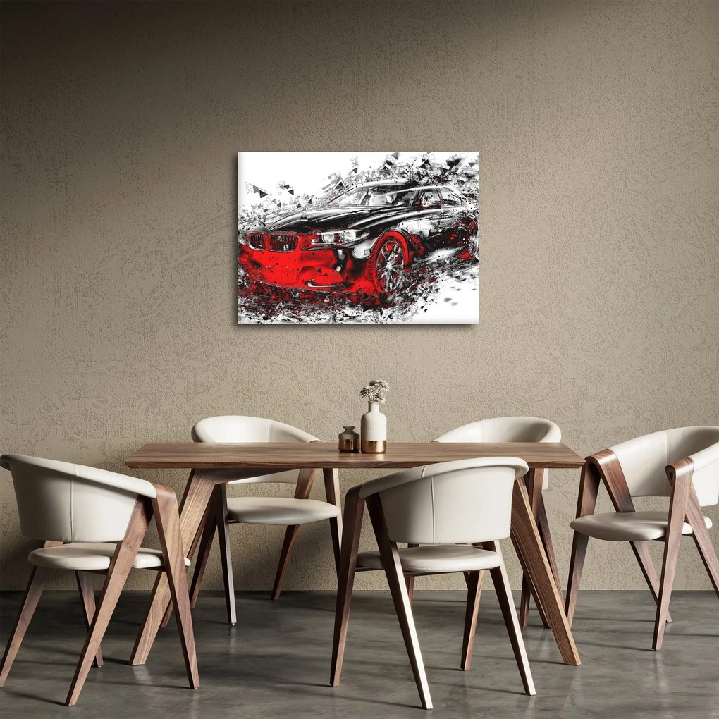 Tablou - Mașina pictată în acțiune (70x50 cm)