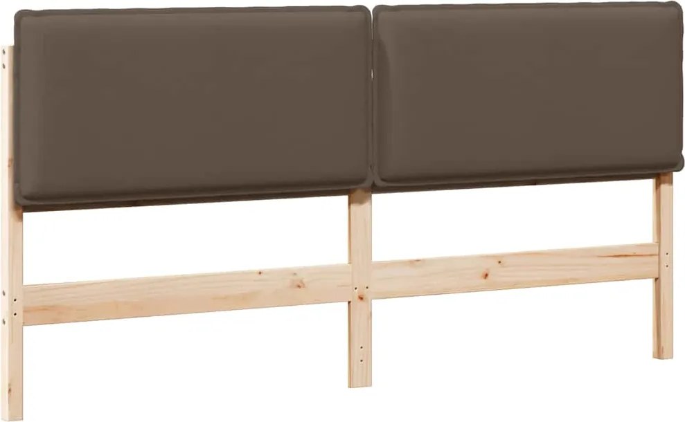 vidaXL Tăblie tapițată Gri natural și deschis 200 cm Lemn de pin masiv