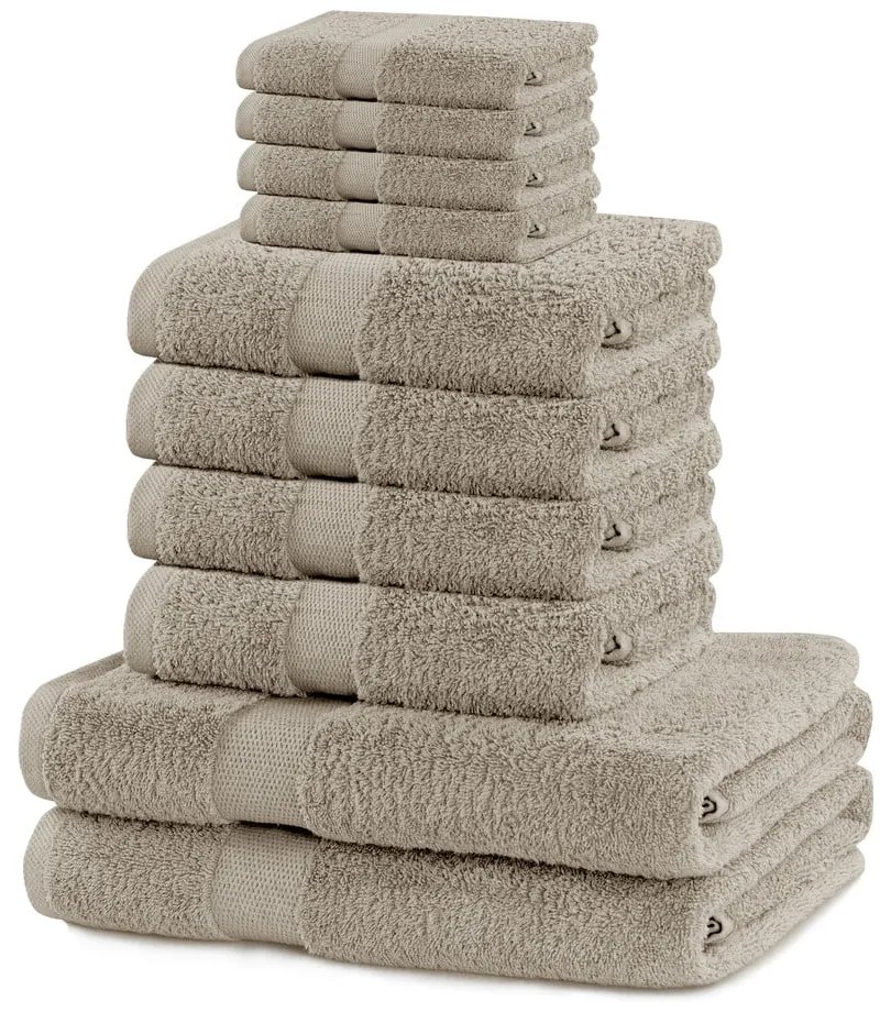 Prosoape de baie bej 10 buc. din bumbac din frotir Marina – DecoKing