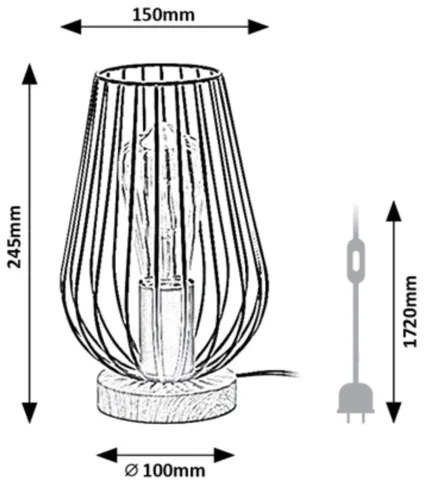 Lampă de masă GREMIO 1xE27/40W/230V neagră Rabalux 6915