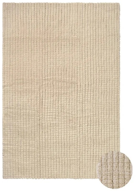 Covor bej lavabil, țesut manual din lână 140x200 cm Unexpected Wool – Lorena Canals