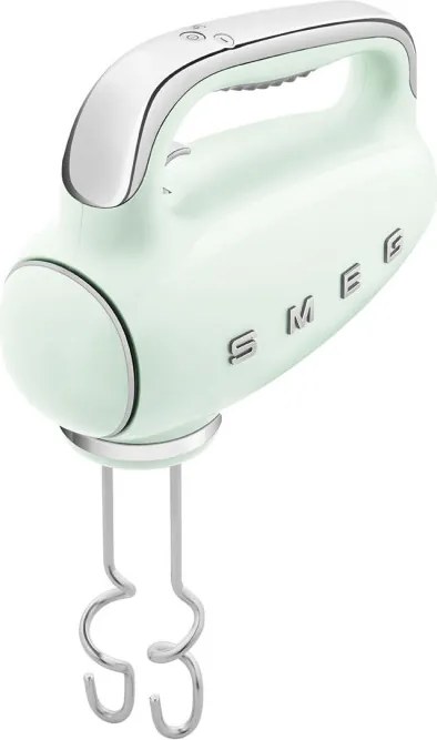 Mixer manual SMEG 50's Style HMF01PGEU, 250 W, 9 viteze, Functie Turbo, Afisaj LED, Timer, Accesorii, Verde