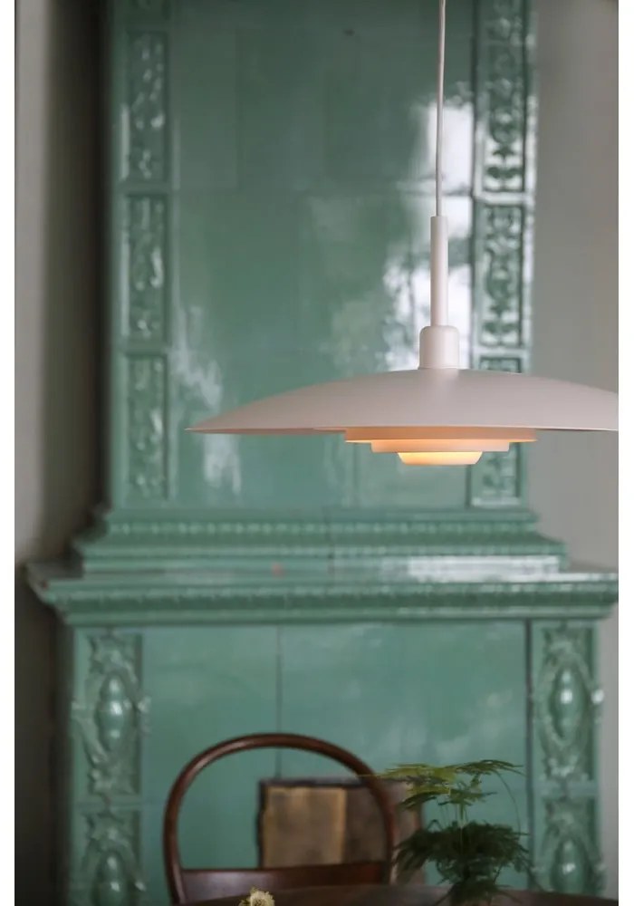 Lustră albă cu abajur din metal ø 57 cm Piny – Markslöjd