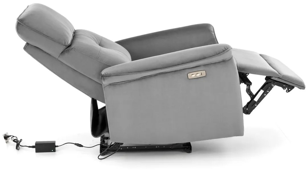 Fotoliu recliner Semir velvet gri H108 cm