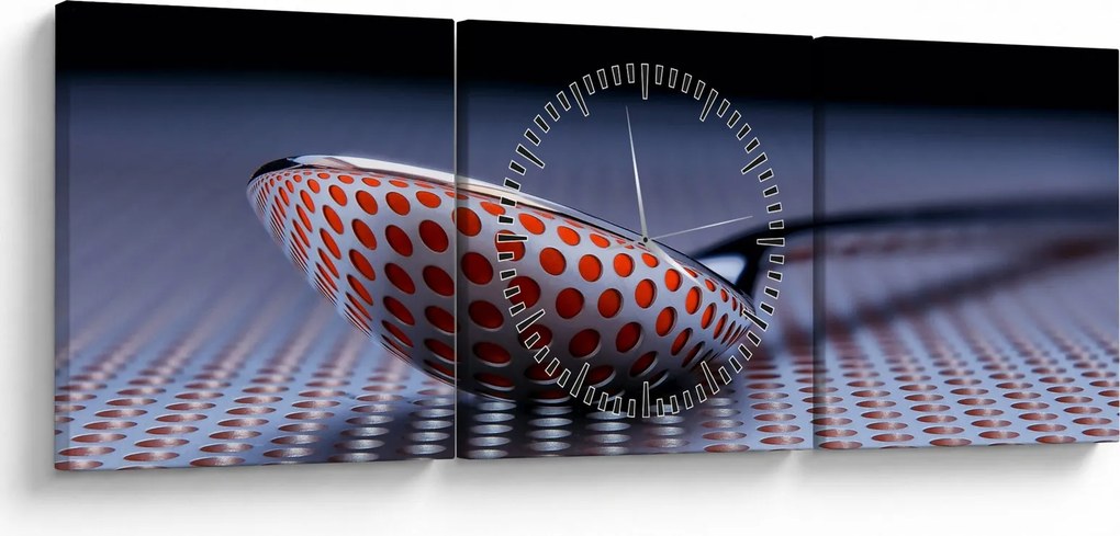 Tablou cu oglindire (cu ceas) (90x30 cm)
