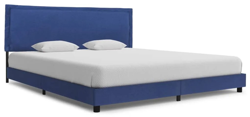 280994 vidaXL Cadru de pat, albastru, 160 x 200 cm, material textil