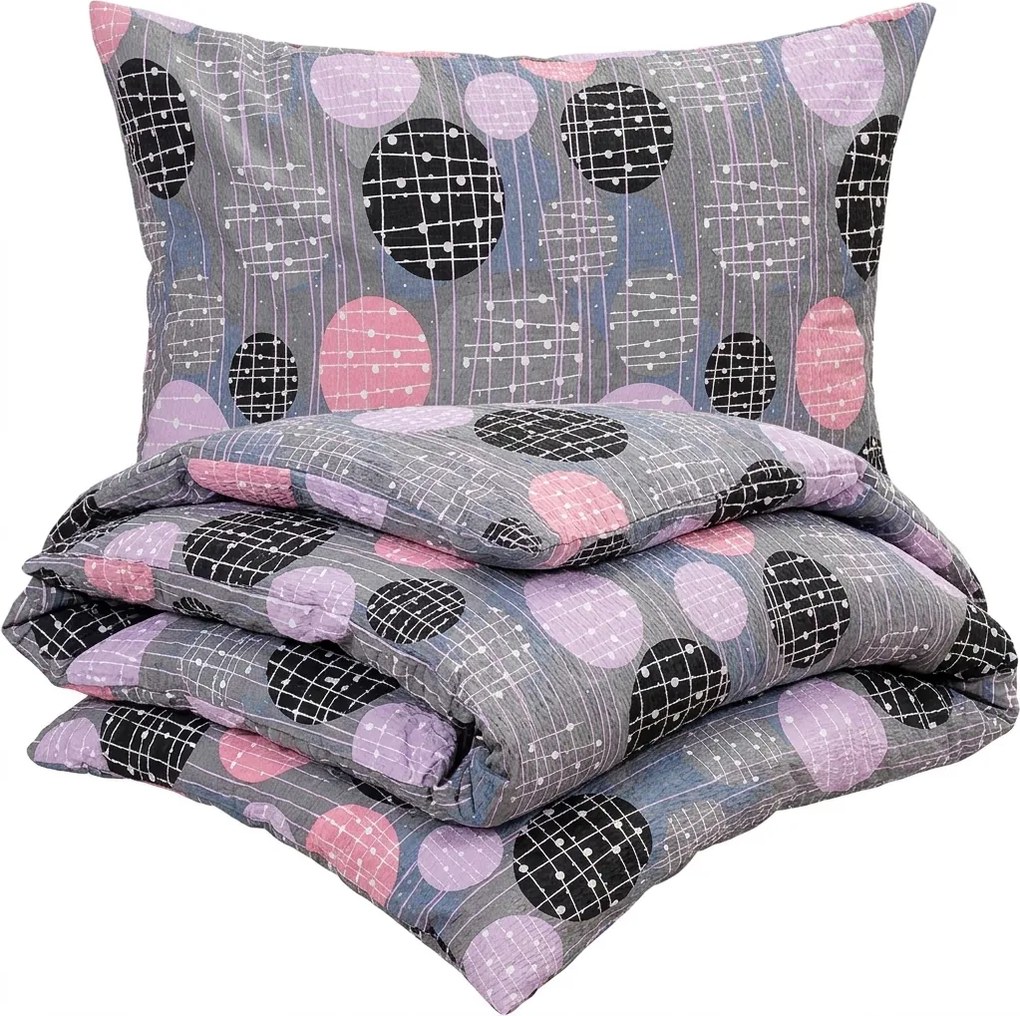 Lenjerie de pat bumbac creponat 4Home Pink illusion, 140 x 200 cm, 70 x 90 cm, 140 x 200 cm, 70 x 90 cm