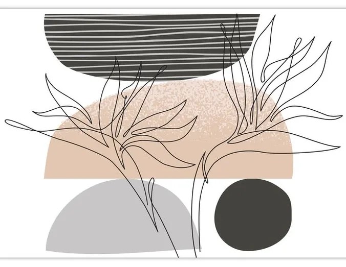 Tablou - Linie de artă flori N⁰2 (120x50 cm)