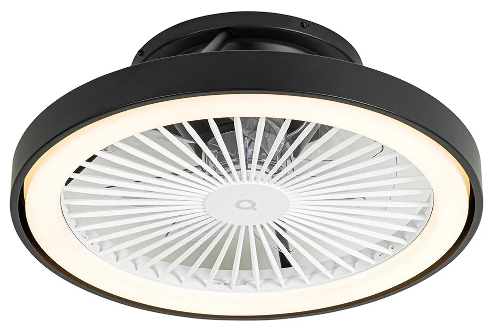 Ventilator inteligent de tavan negru 54cm incl. LED Dimmable cu telecomandă - Dave