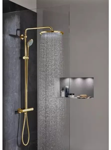 Coloana de dus cu baterie termostatata auriu periat Grohe Euphoria 310 Cool Sunrise