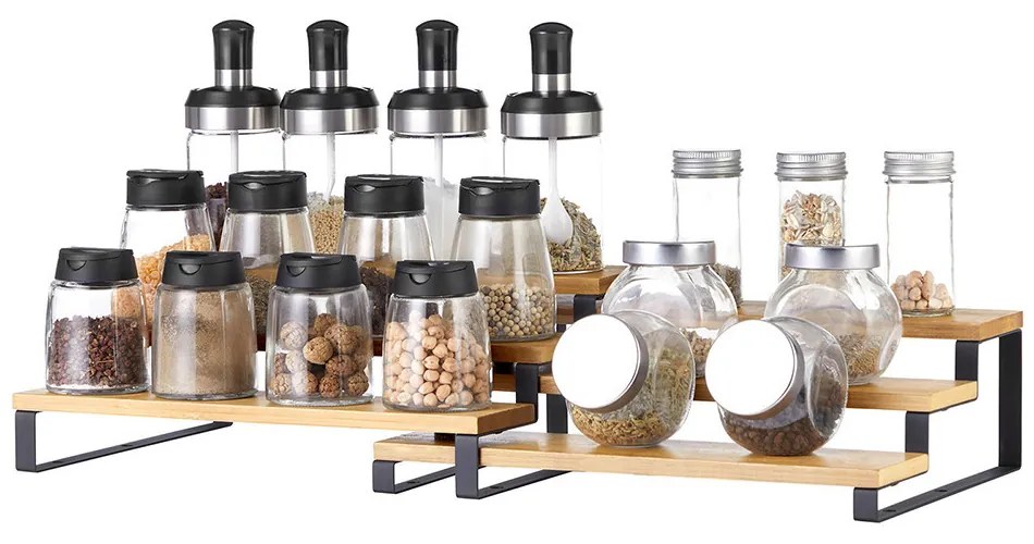 Raft de condimente ajustabil cu 3 niveluri