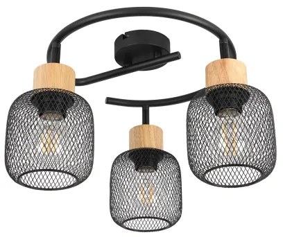 Brilagi - Spot BASKLITE 3xE27/15W/230V lemn/negru