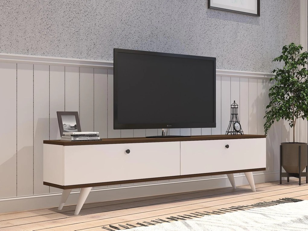 Masă TV/Dulap Tamoku (alb + Nuc) . 1095128