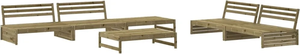 vidaXL Set mobilier relaxare de grădină, 6 piese, lemn de pin tratat