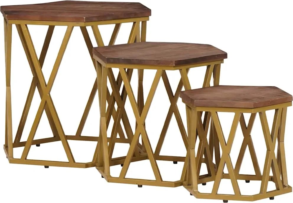 vidaXL Măsuțe de cafea Maro 55 x 55 x 50 cm Lemn de mango solid