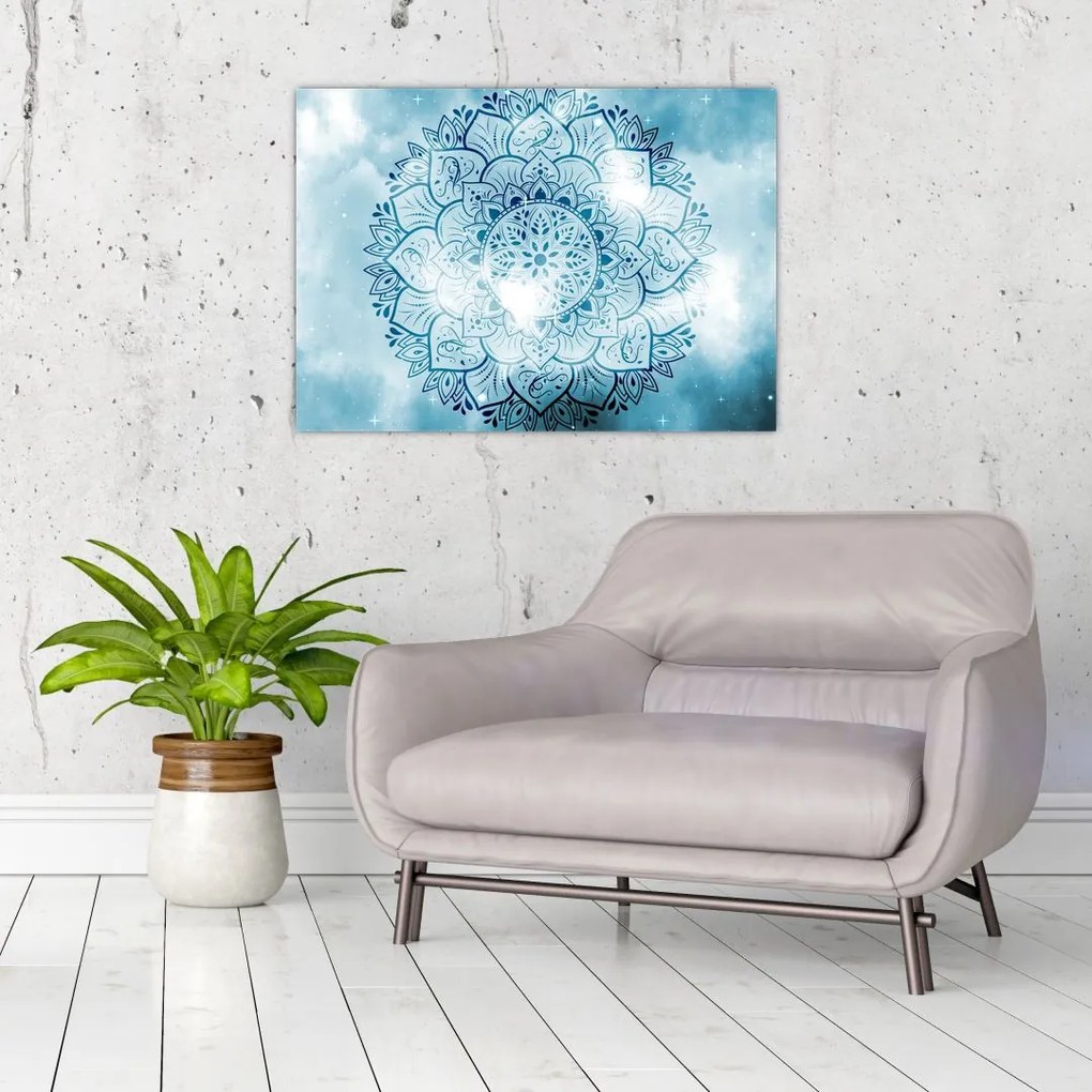 Tablou pe sticlă - Mandala cerească (70x50 cm)