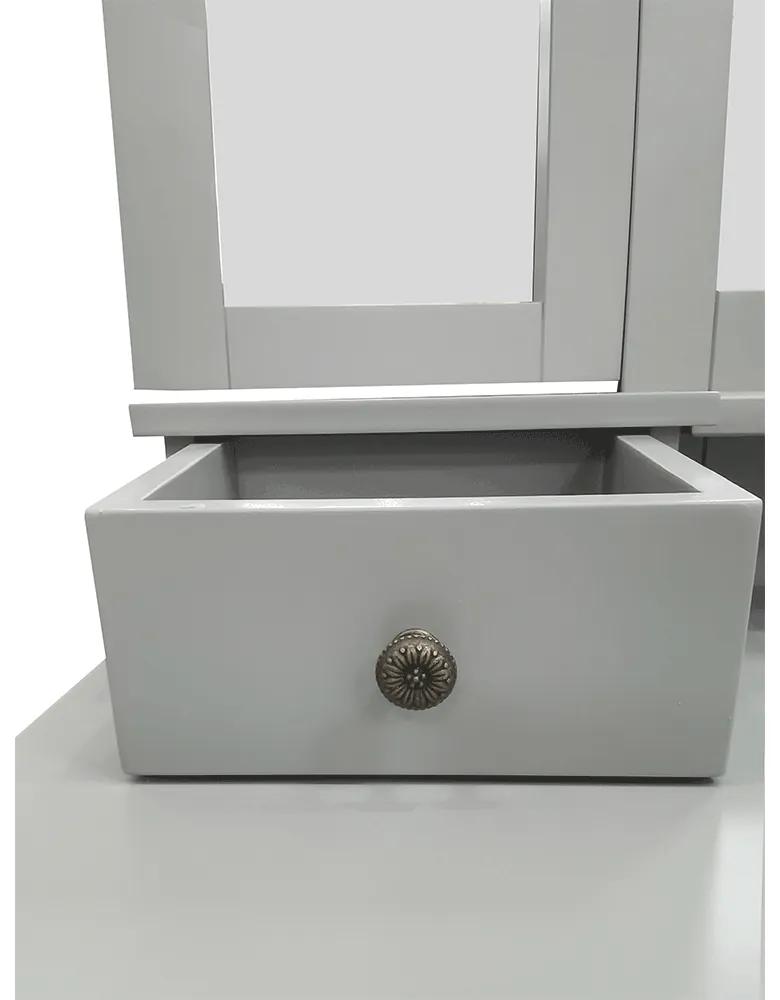 Zondo Masă de toaletă cu taburete Galway NEW (gri + argintiu). 1028896