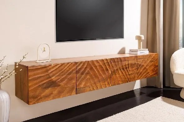 Comoda TV suspendata din lemn de mango Scorpion 200cm, maro
