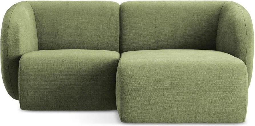 Colțar verde cu tapițerie din chenille (cu colț pe partea dreaptă/cu șezlong) Lani – Makamii