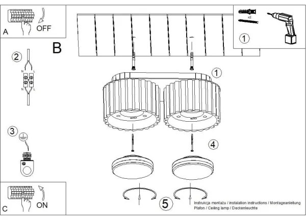 Sollux SL.1803 - Lampă spot AURA 2xGX53/10W/230V portocalie