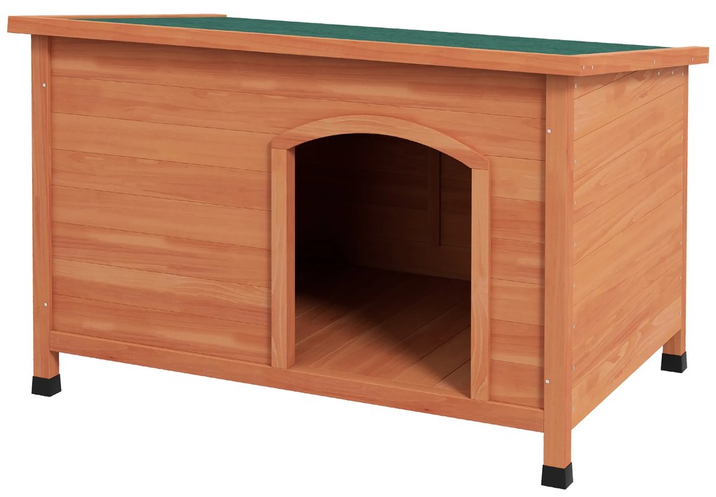 PawHut Căsuță pentru câini Căsuță pentru câini din lemn Căsuță pentru câini XXL, 100 cm x 65,5 cm x 68 cm, Maro + Verde | Aosom Romania