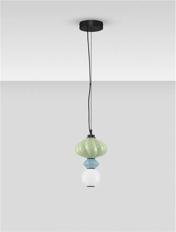 Pendul LED decorativ ceramic Verde, Albastru, Alb, ONETA