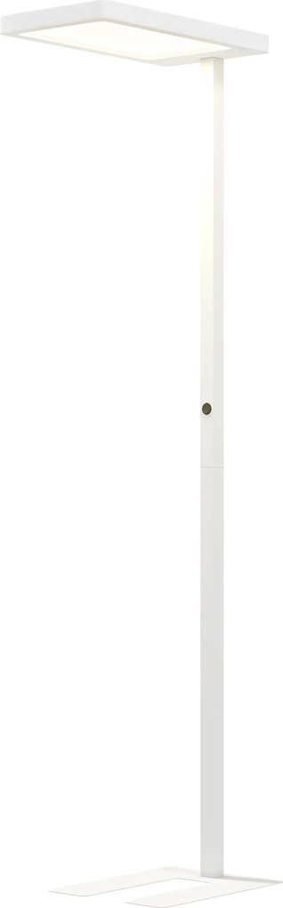 HOMCOM Lampă LED de podea, lumină prietenoasă cu ochii, lampă de podea cu telecomandă, luminozitate reglabilă, plastic, metal, alb | Aosom Romania