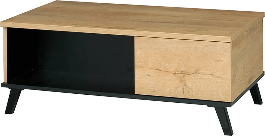 Masuta de cafea SIRAN TYP 8, stejar deschis/negru, DTD laminat/plastic