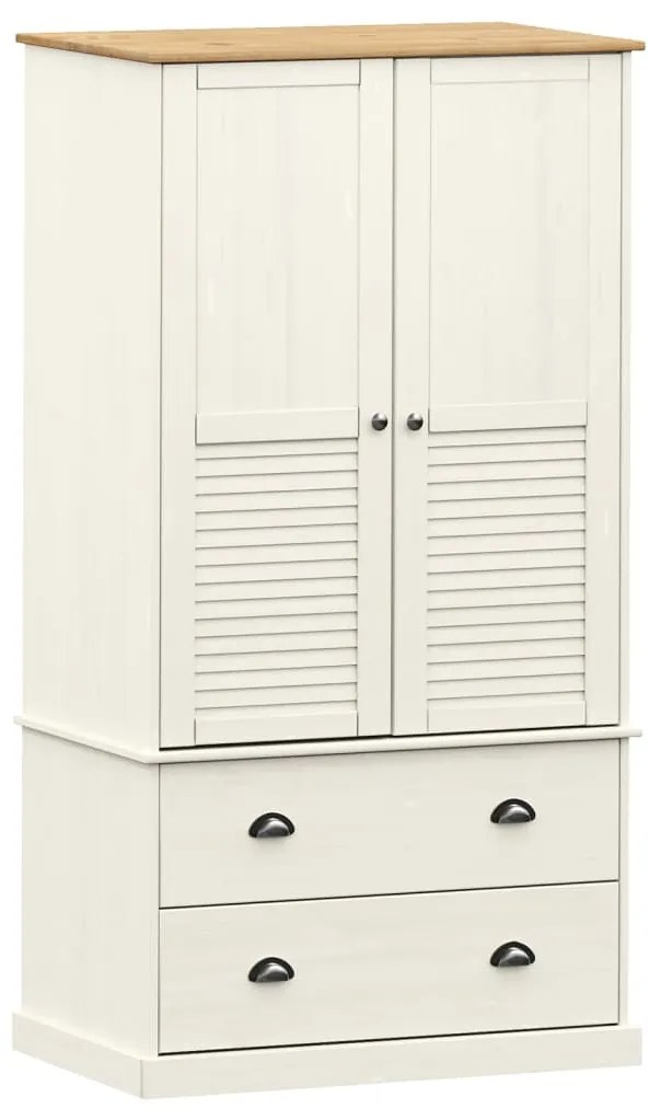 353164 vidaXL Dulap VIGO, alb, 90x55x176 cm, lemn masiv de pin