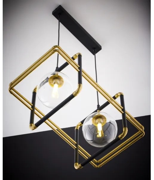 Lustră pe cablu Jupiter 2029 FIORI 2xG9/10W/230V negru/auriu/transparent