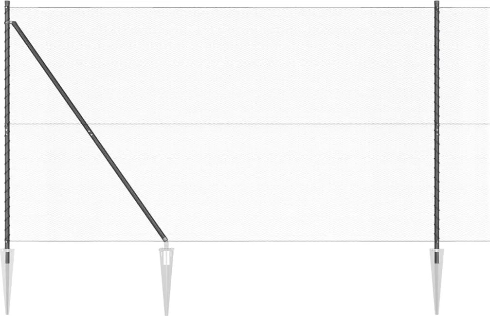 vidaXL Stâlp de gard. Gri 10 x 1,5 m (plasă de 13 mm) Oțel și PVC