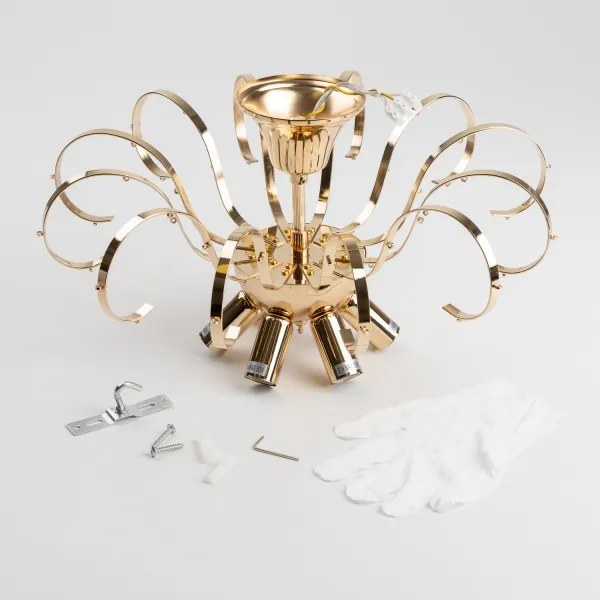Lustră de cristal aplicată Brilagi CRYSTAL 6xE14/60W/230V auriu